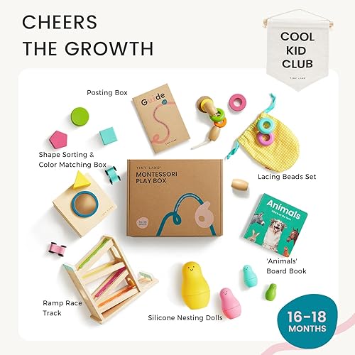 Miniatura 9 de Tiny Land Montessori - Juego de juguetes para bebés de 4 a 6 meses, kit de desarrollo de habilidades motoras de aprendizaje temprano con libro de