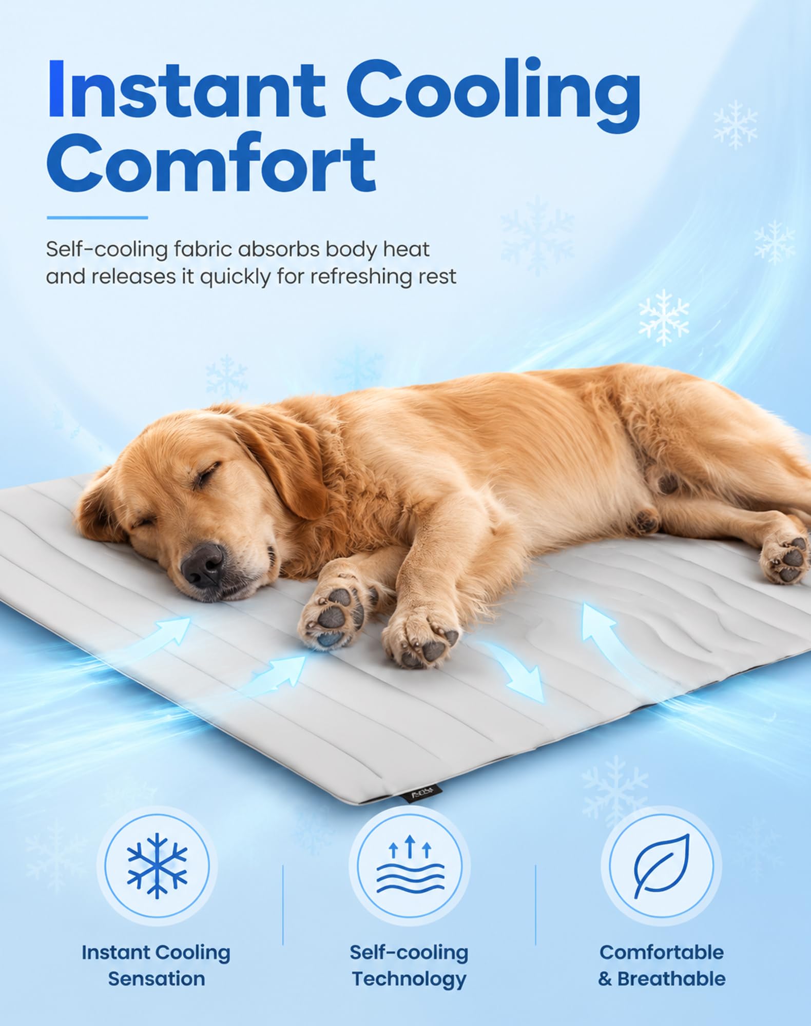 Pawfroste Manta Refrescante Para Perros, Fresco Al Instante (Beige L) | Alfombrilla Refrescante Para Perros, Fácil De Limpiar, Resistente a Arañazos Y Al Desgaste, Ideal Para Uso En Exteriores