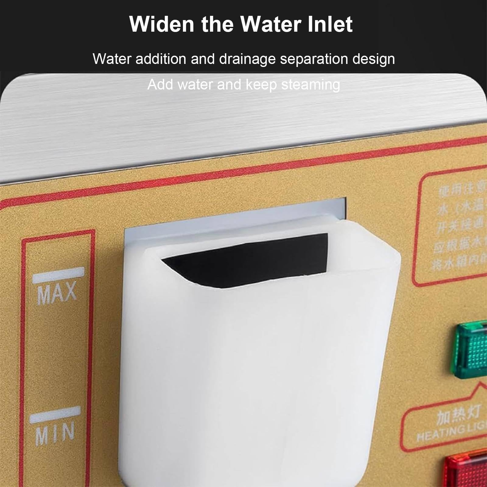 Vaporera EléCtrica De 2/4/6 Orificios, MáQuina Comercial para Hacer Bollos Al Vapor, Temperatura Ajustable De 30 A 110 ℃, con Alarma De CoccióN En Seco, para Desayuno, Snack Bar,4Holes
