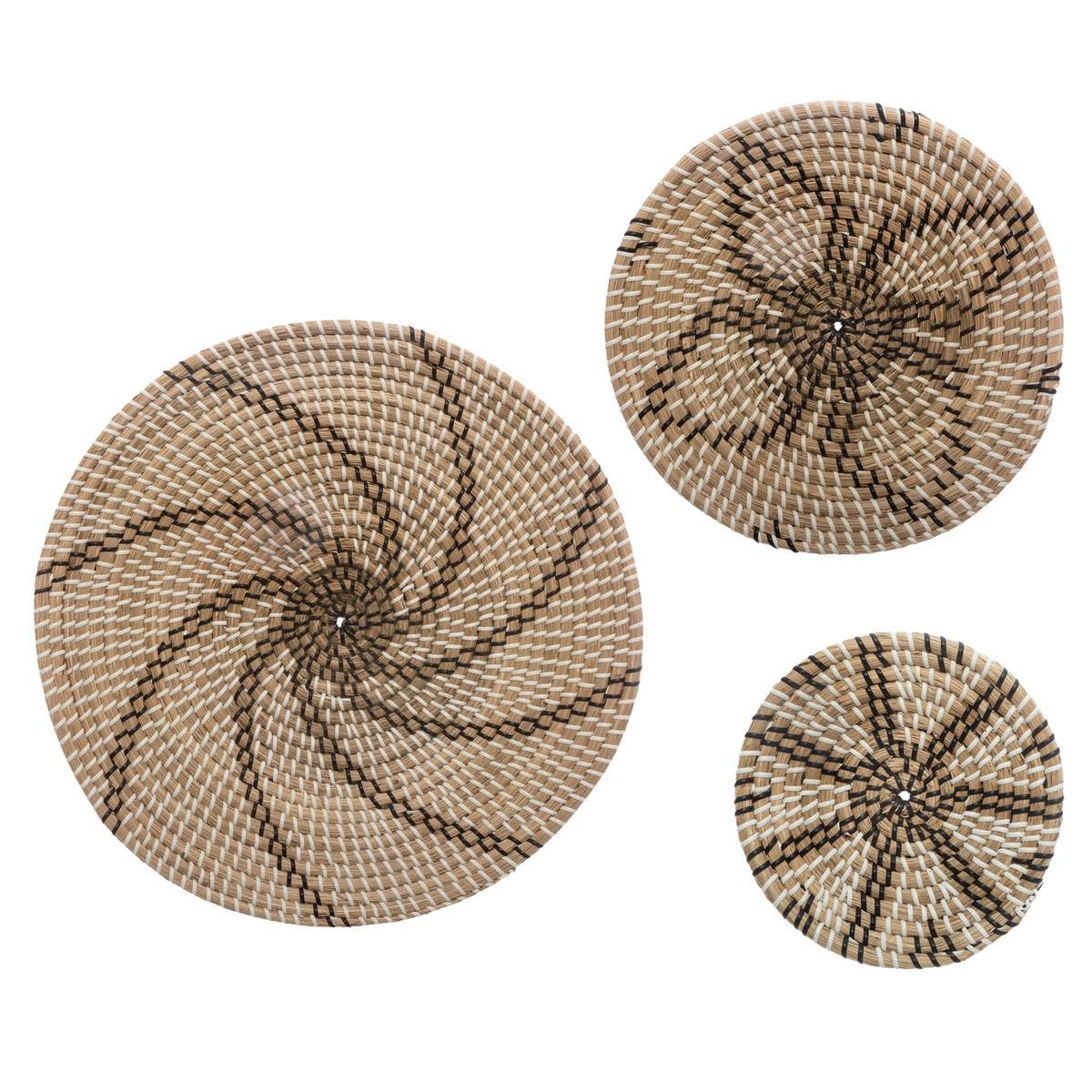 Set de 3 Décorations murales en Roseau D 45-30 et 20 cm - Atmosphera