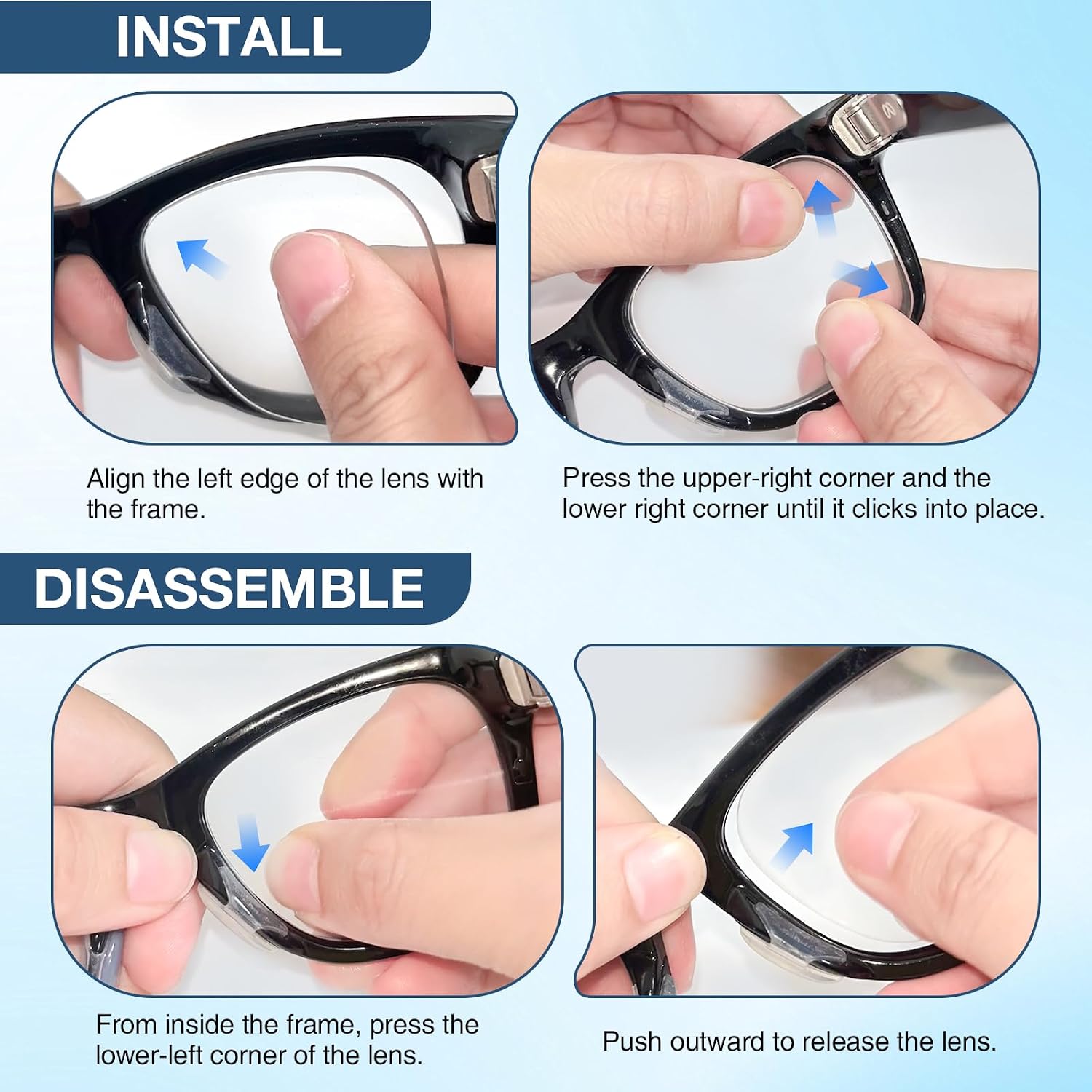 Polarized Replacement Lenses for Ray-Ban Meta Glasses Gen 2/1 /Wayfarer RW4006 50mm & RW4008/RW4012 53mm