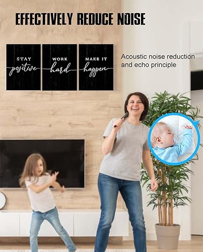 Miniatura 2 de Inspirational Quotes Office Wall Art Motivational Poster Positive Sayings Office Wall Decor, 3 Piece Black Motivation Picture Inspirational Prints