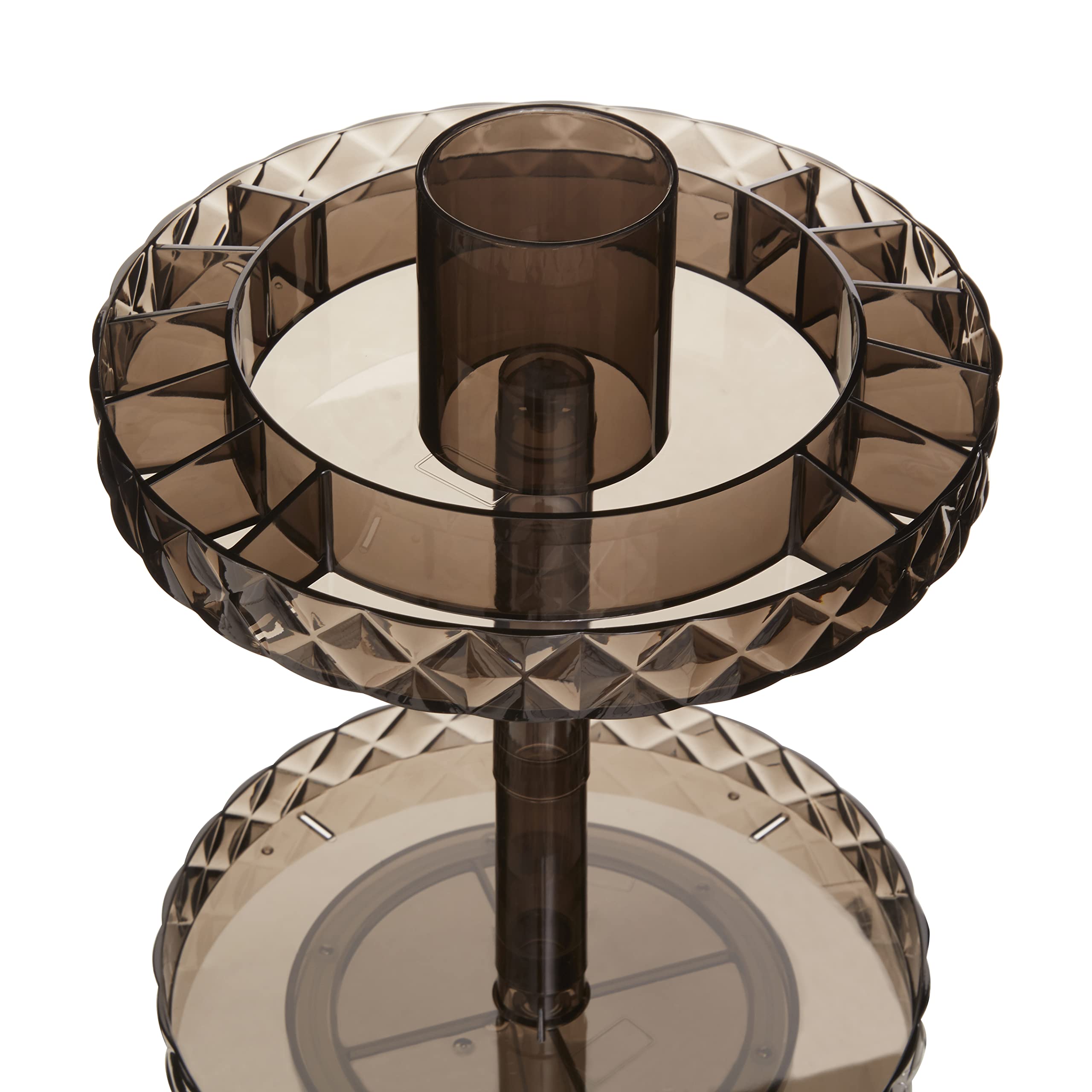 Orsina Unisex Black Beauty Two Tier Round Revolving Cosmetic Organiser In