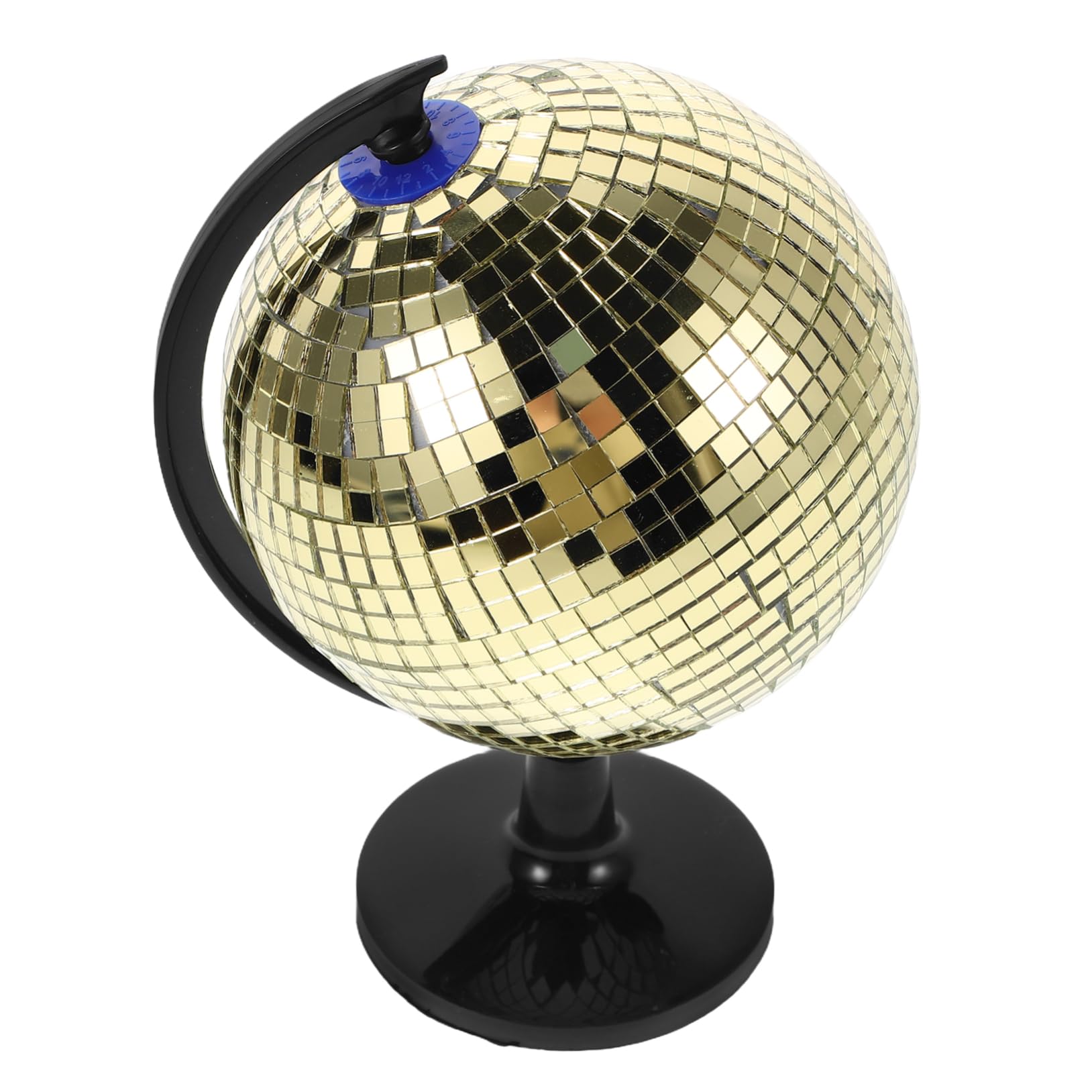 PERSELOSO Golden Disco Globe Rotating Reflective Table Decor for Office Home Party Unique Creative Desk Ornament with Flare Effect Stylish Aesthetic