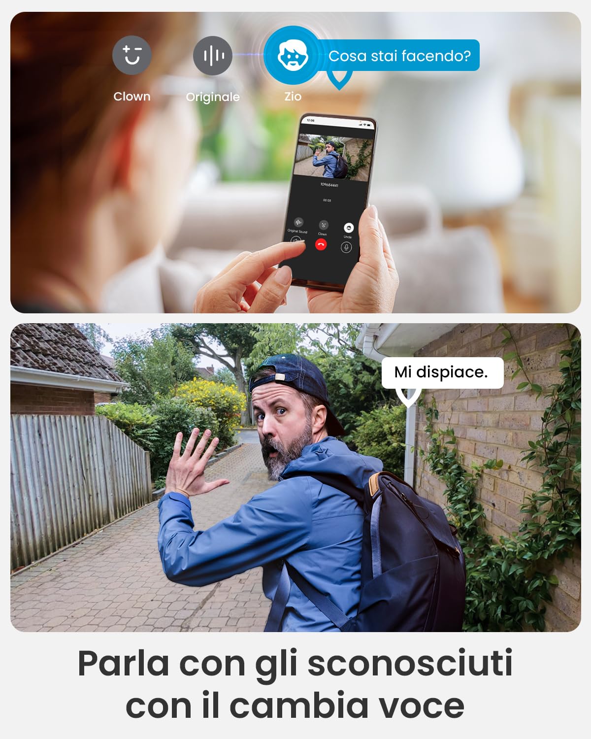 ieGeek 2,5K 5MP Videocitofono Wifi Senza Fili da Esterno Campanello, 166° Video Campanello da Rilevamento Intelligente AI, Batteria Ricaricabile, IP65, Visione Notturna, Alexa Compatibile, 2,4Ghz