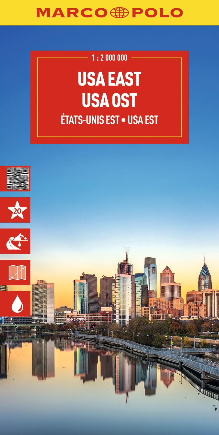 Marco Polo USA East Road Map: Travel Map for Road Trips with Top Sights and Scenic Routes (Folded Map): Atlantic Coast, Great Lakes and Appalachian Mountains (Marco Polo Maps)
