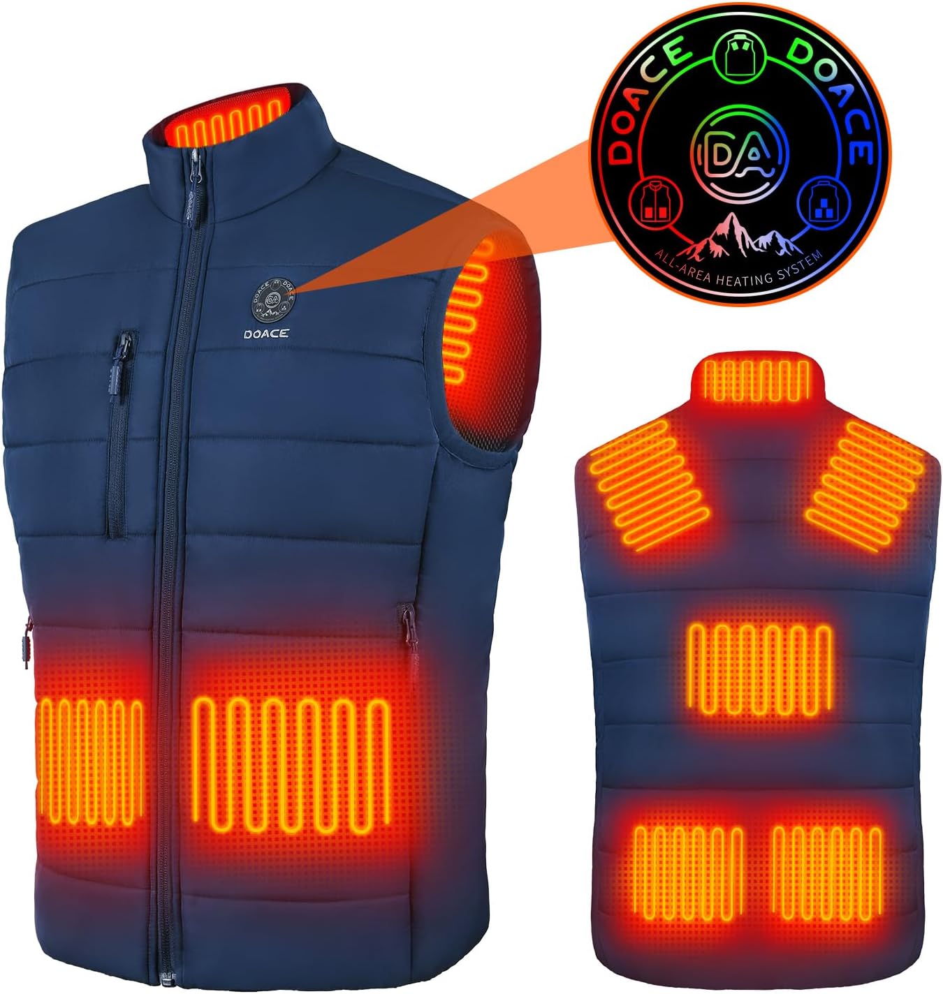 DOACE® Upgraded Heated Vest for Men and Women, Smart Electric Heating Vest, Lightweight Heated Jacket (Battery Not Included) DOACE® Upgraded Heated Vest for Men and Women, Smart Electric Heating Vest, Lightweight Heated Jacket (Battery Not Included)