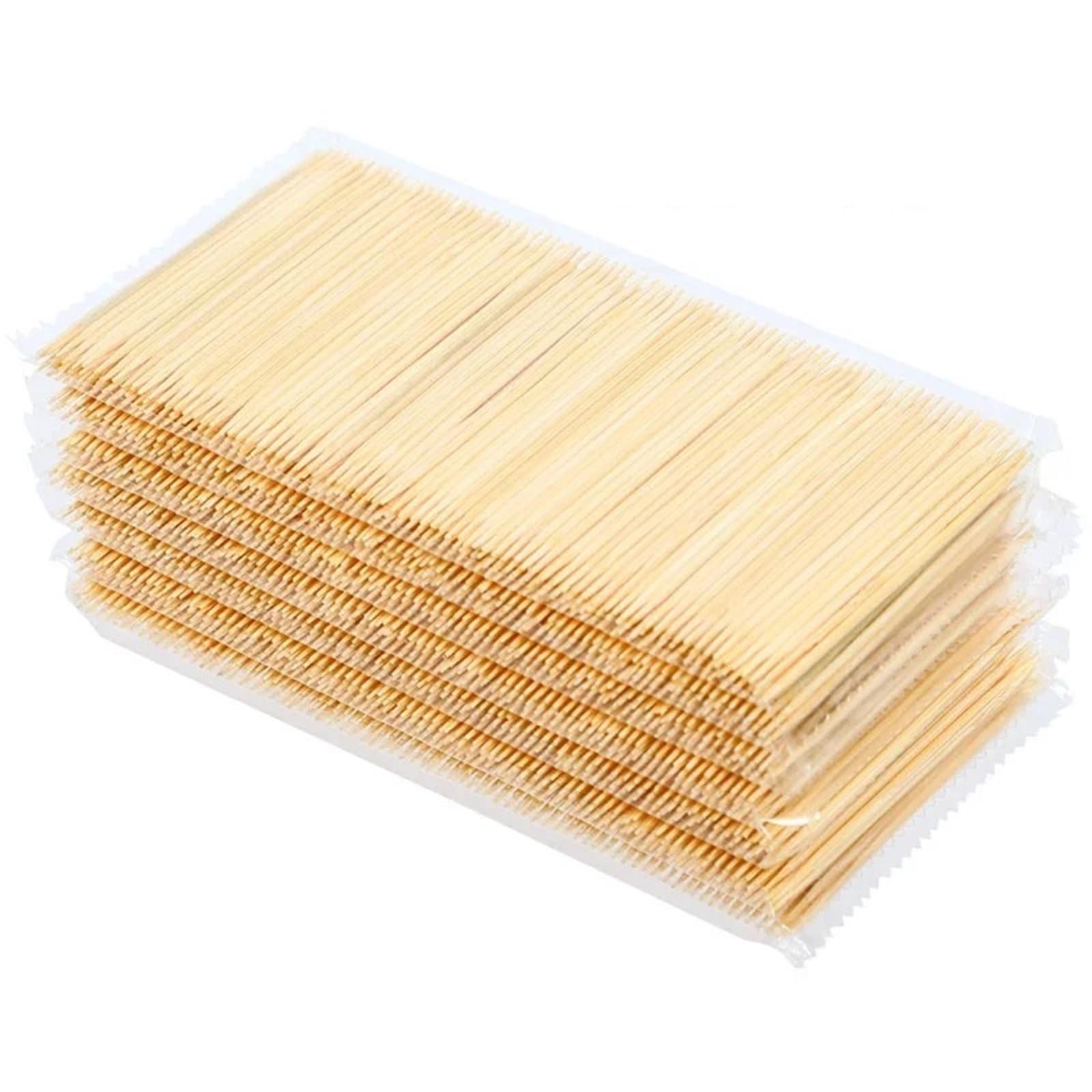 Palillos de Dientes, Palillos de Dientes Madera, 6000 Uds., Palillos Desechables bambú Natural for Limpieza, Cocina, Restaurante, Hotel y Uso Familiar