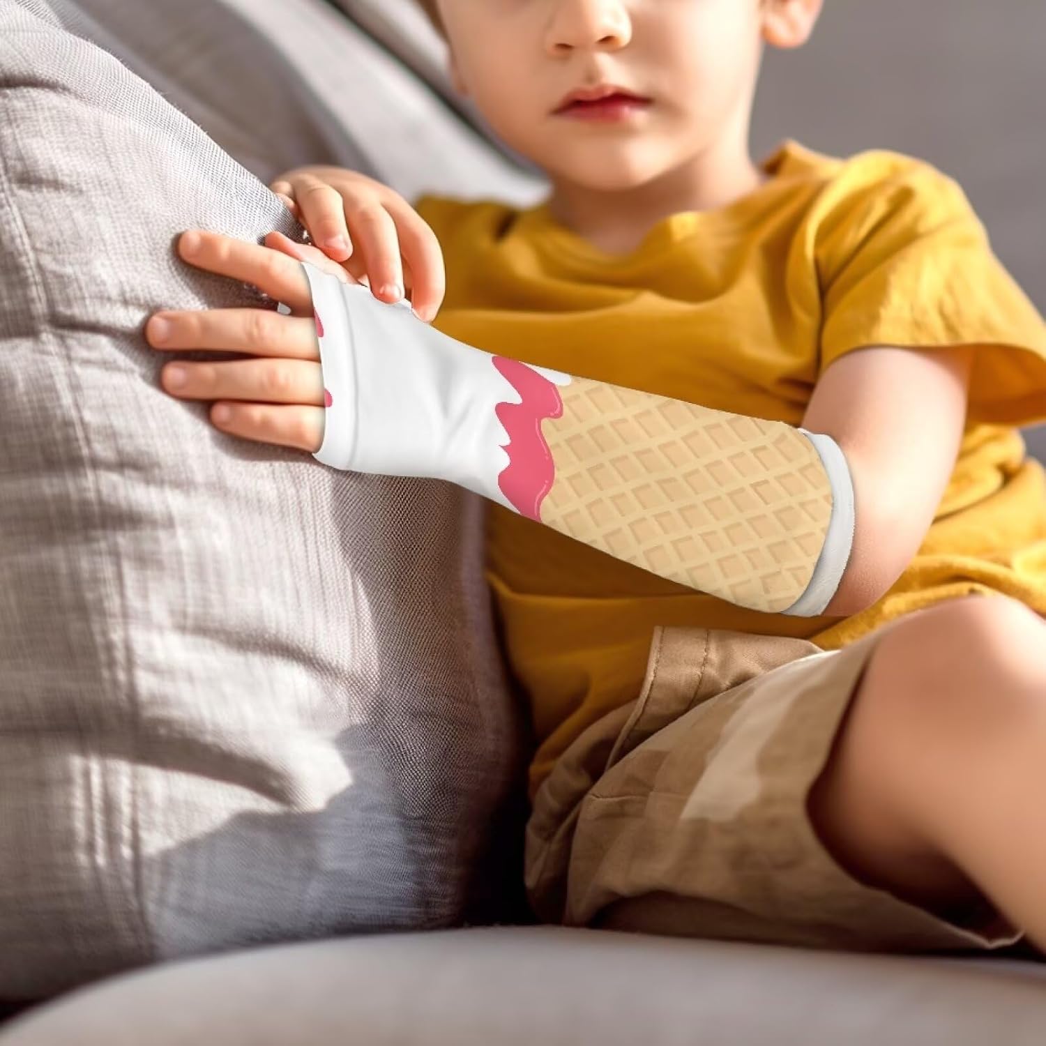 Rnyleeg Arm Plaster Cover Christmas Cartoon Snowman Arm Cast Cover for Boys Girls Bath Shower Cast Wound Covers Arm Cast Protector for Broken Hand