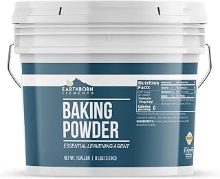 Earthborn Elements Baking Powder 1 Gallon Resealable Bucket - Double-Acting Leavening for Cakes Cookies Muffins