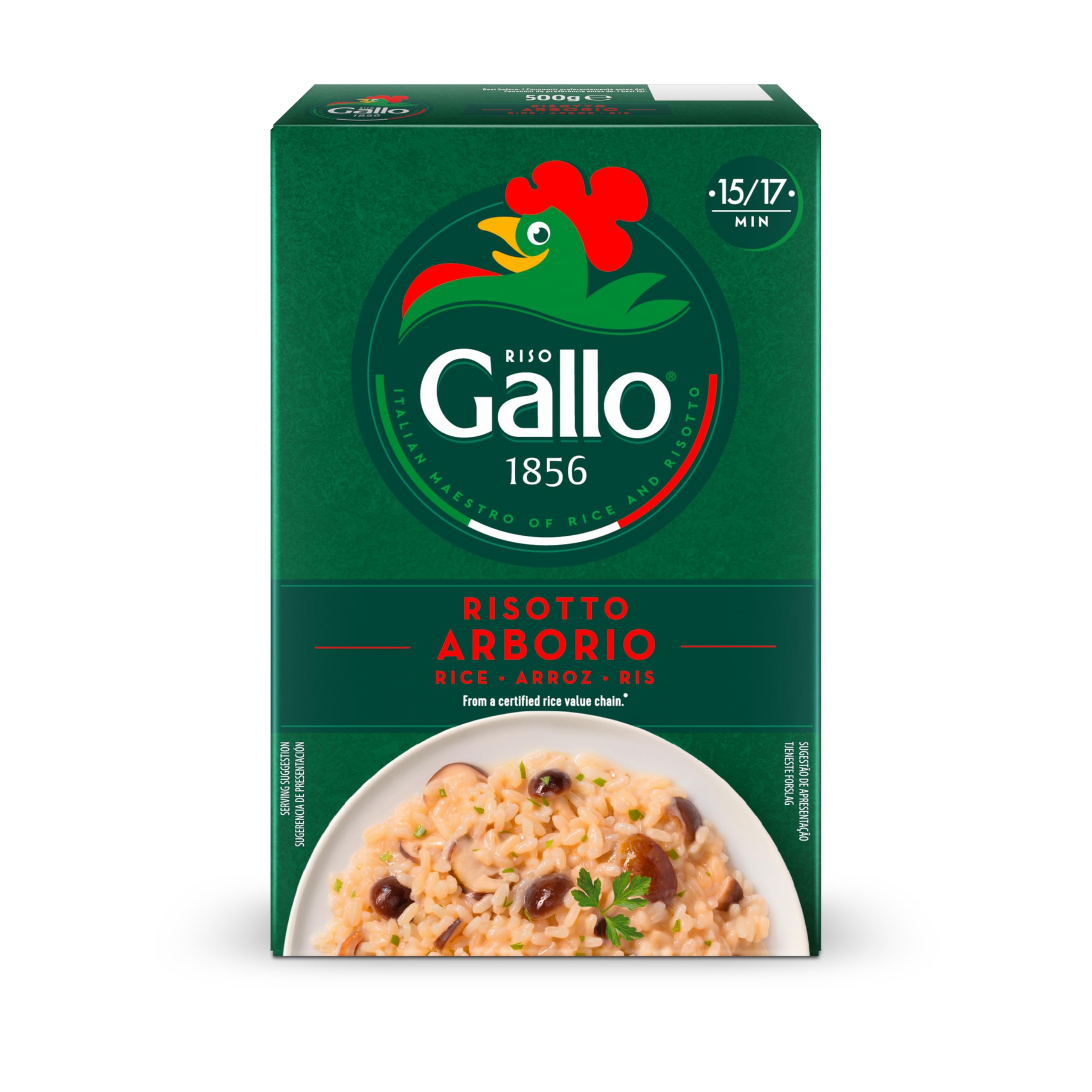 Riso Gallo Vegan Arborio Rice, 500 g (Pack of 12)