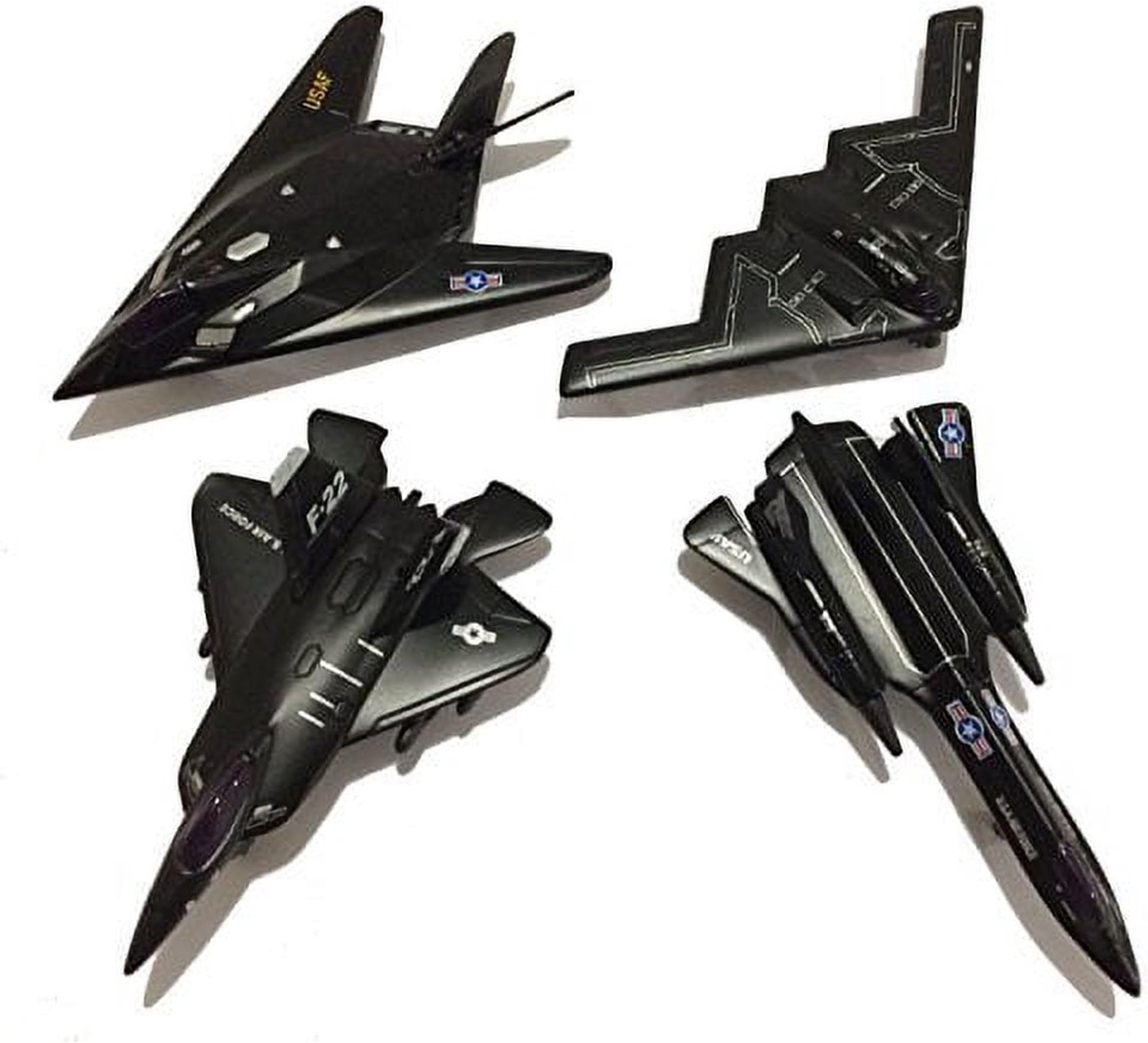 5" Die Cast Metal Pull Back Stealth Bombers and Fighter Planes Set of 4