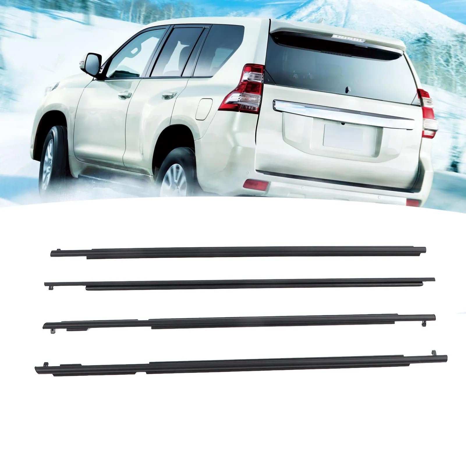 Do Cruiser Prado serii 150 2010-2020 | Zestaw listew do drzwi samochodowych 75711-60072 Pasek uszczelniający okna