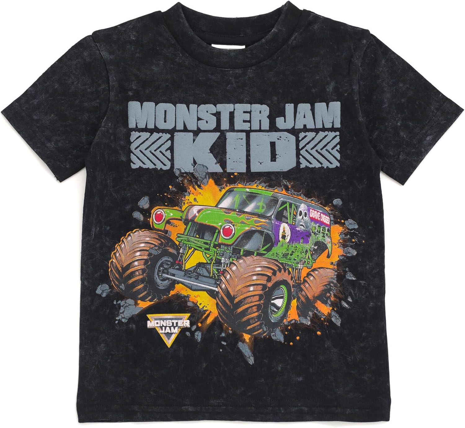 Monster Jam Vintage Wash Matching Family T-Shirt Toddler to Adult Grave Digger