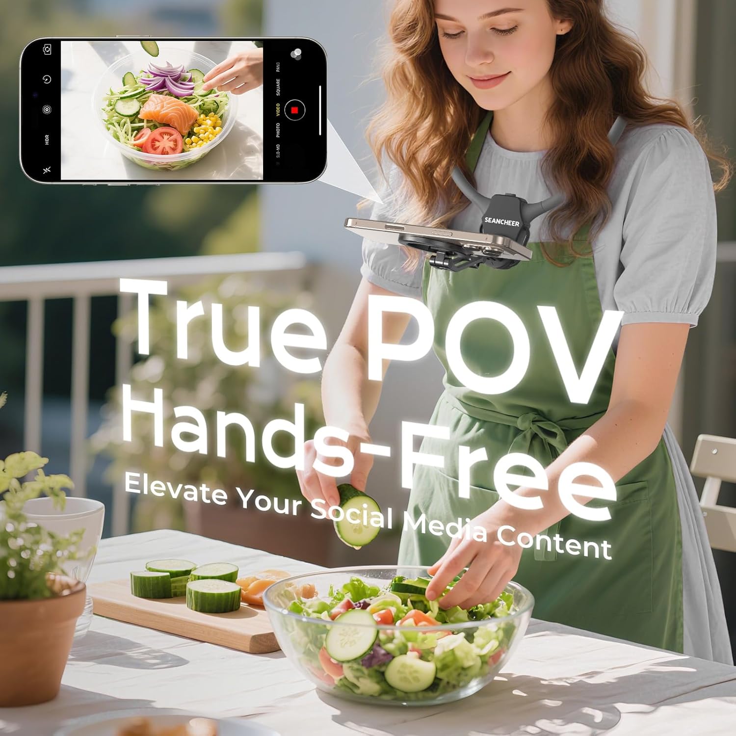 【2026 Extended Long】 Magnetic Neck Mount for Phones, 27.6" Hands-Free POV/Vlog Phone Holder for iPhone 17–12 & Android, Content Creator Essentials for Go Pro DJI, Comfortable Natural Shooting Angle - Image 4