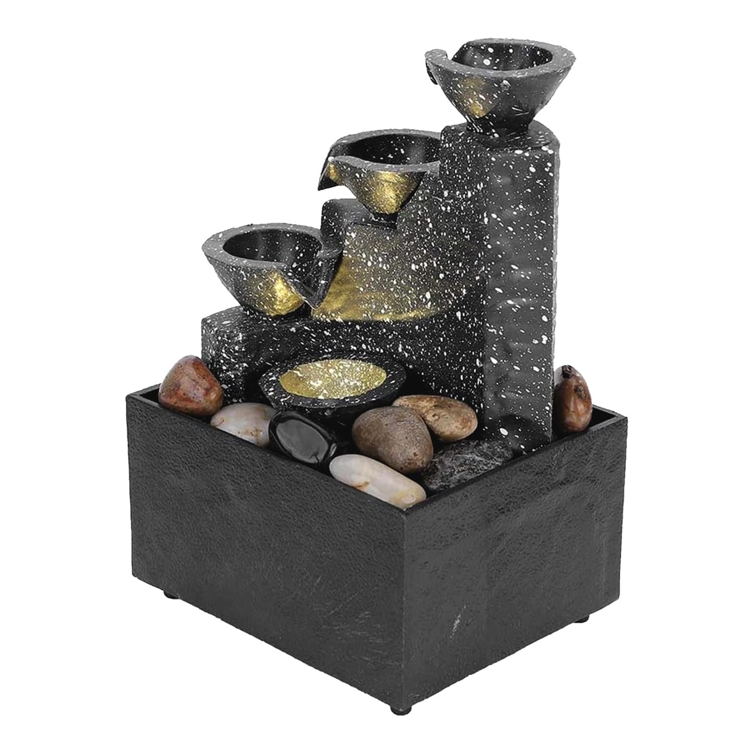 Fuente de Agua Interior Mesa Cascada Decorativa Zen Luz LED | Sonido Relajante Piedras Naturales Feng Shui Bienestar Humidificador Hogar Oficina Regalo