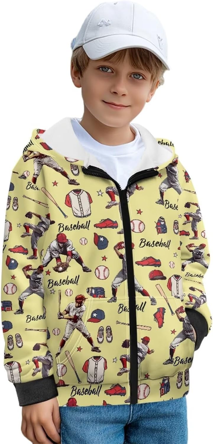 Kids Fluffy Fleece Hoodie Zip-Up Pullover Fuzzy Sweatshirt with Pockets for Fall Winter Sweatshirts for Girls Boys