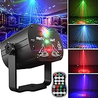 Vista 7 de Luces de fiesta para escenario de DJ Disco, proyector de luz láser LED RGB con flash estroboscópico activado por sonido y control remoto