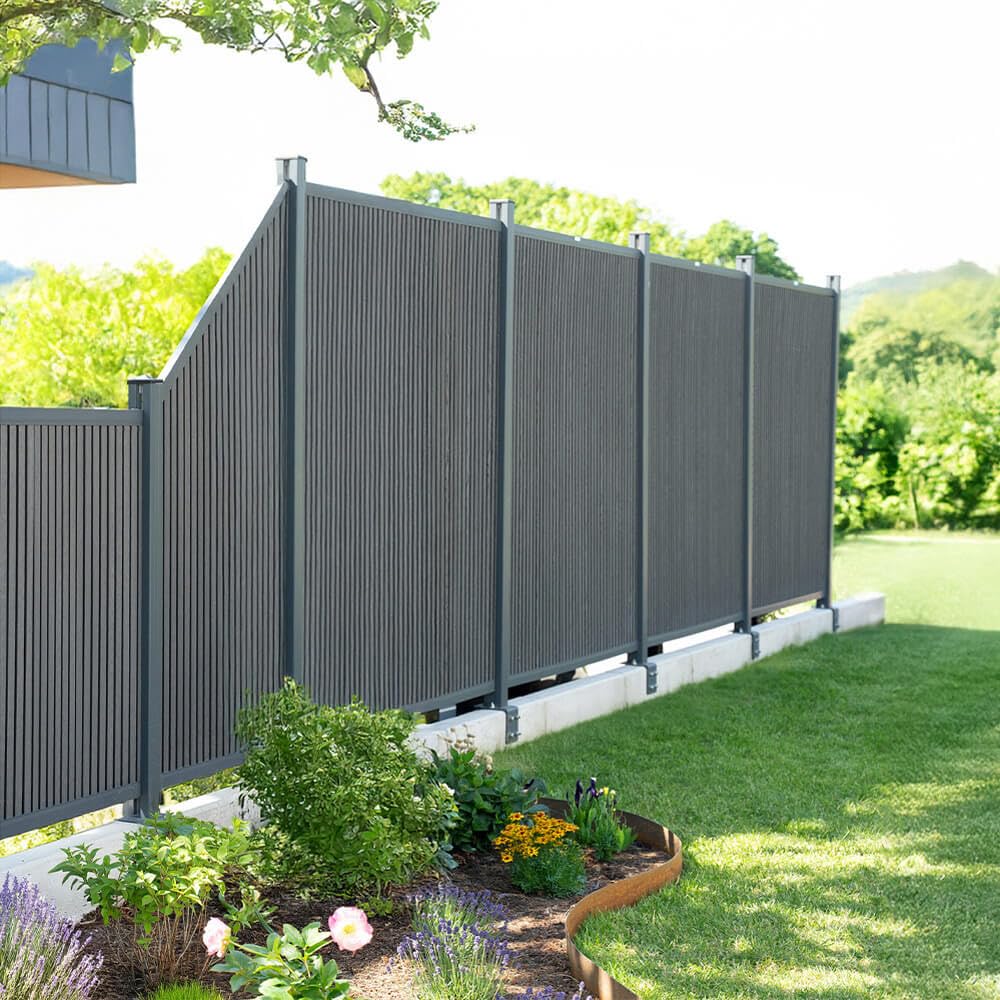 Home Deluxe WPC Sichtschutzzaun CALLADO PREMIUM 1 x Element + 2 x Pfosten - Höhe: 185 cm | Zaun, Sichtschutz, Zaunelemente, Sichtschutzwand, Gartenzaun