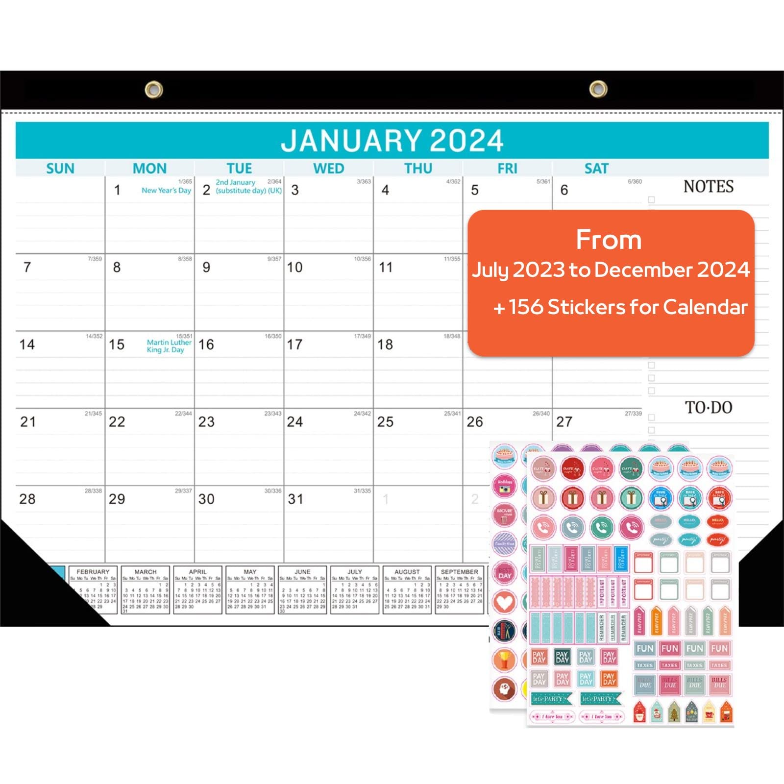 Amazon.com : RMAI Desk Calendar 2023-2024, Wall Calendar 18 Monthly Desktop  Pad Calendar 17