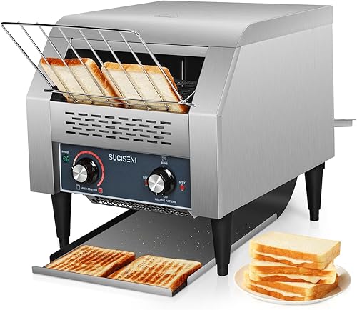 Tostadora comercial de 300 rebanadashora 1900 W, tostadora industrial de alta resistencia, horno eléctrico de acero inoxidable con tubo de