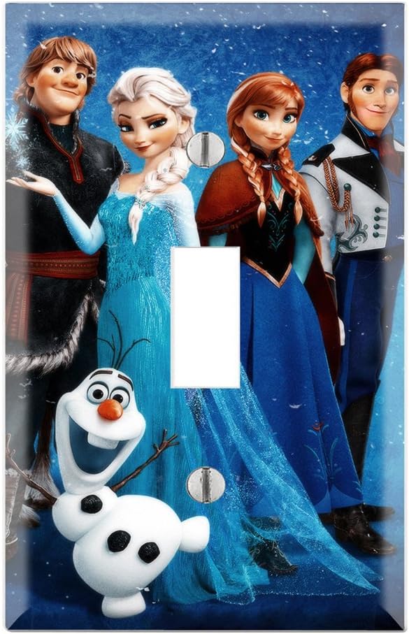 Single Toggle Wall Switch Cover Plate Decor Wallplate - Frozen Elsa and Anna