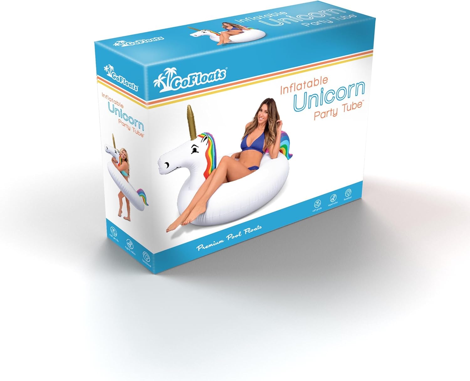 GoFloats Unicorn Pool Float Party Tube Inflatable - Adults & Kids Sizes : Toys & Games