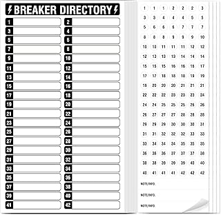 14 Sheets Breaker Panel Labels, 10 Electrical Box Catalog Labels and 4 Number Stickers, Colorful Durable Removable Electrical Number Directory Load Center Sticker （Black）