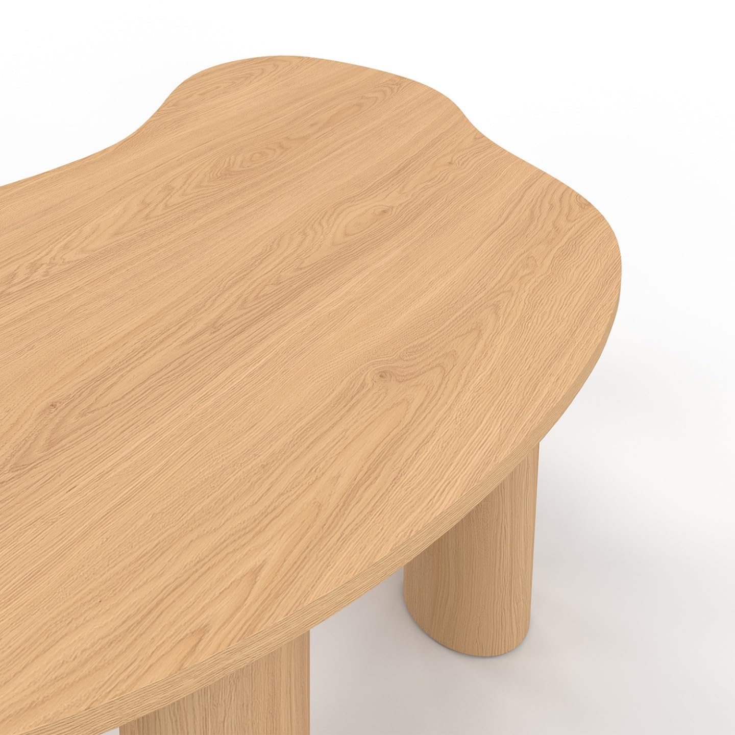 IDMarket – Mesa baja orgánica 100 cm madera efecto haya