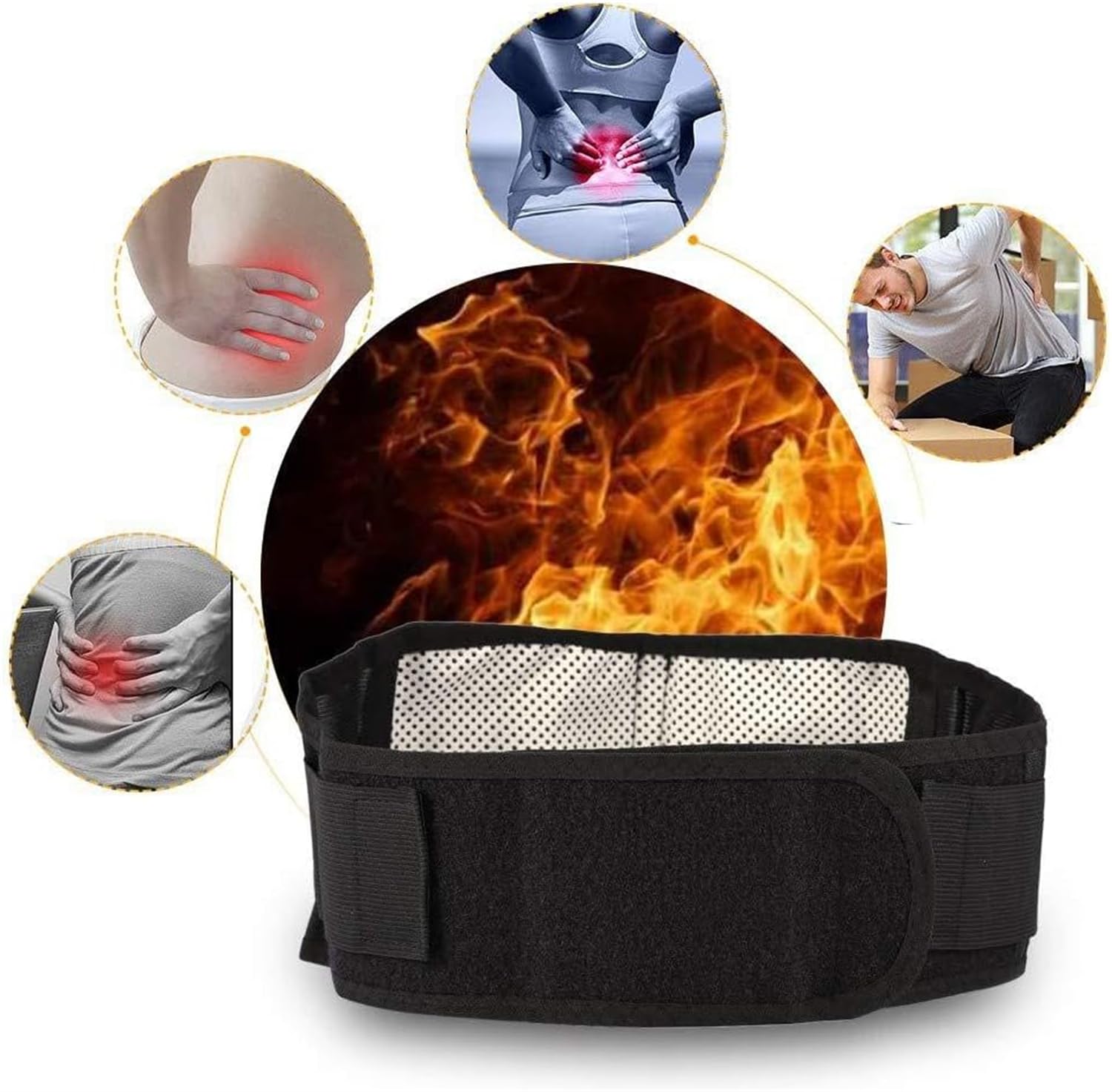 Ceinture de chaleur dorsale autochauffante avec bandage dorsal, thérapie par champ magnétique, ceinture de soutien dorsale avec support métallique, ceinture de chaleur lombaire, soutien