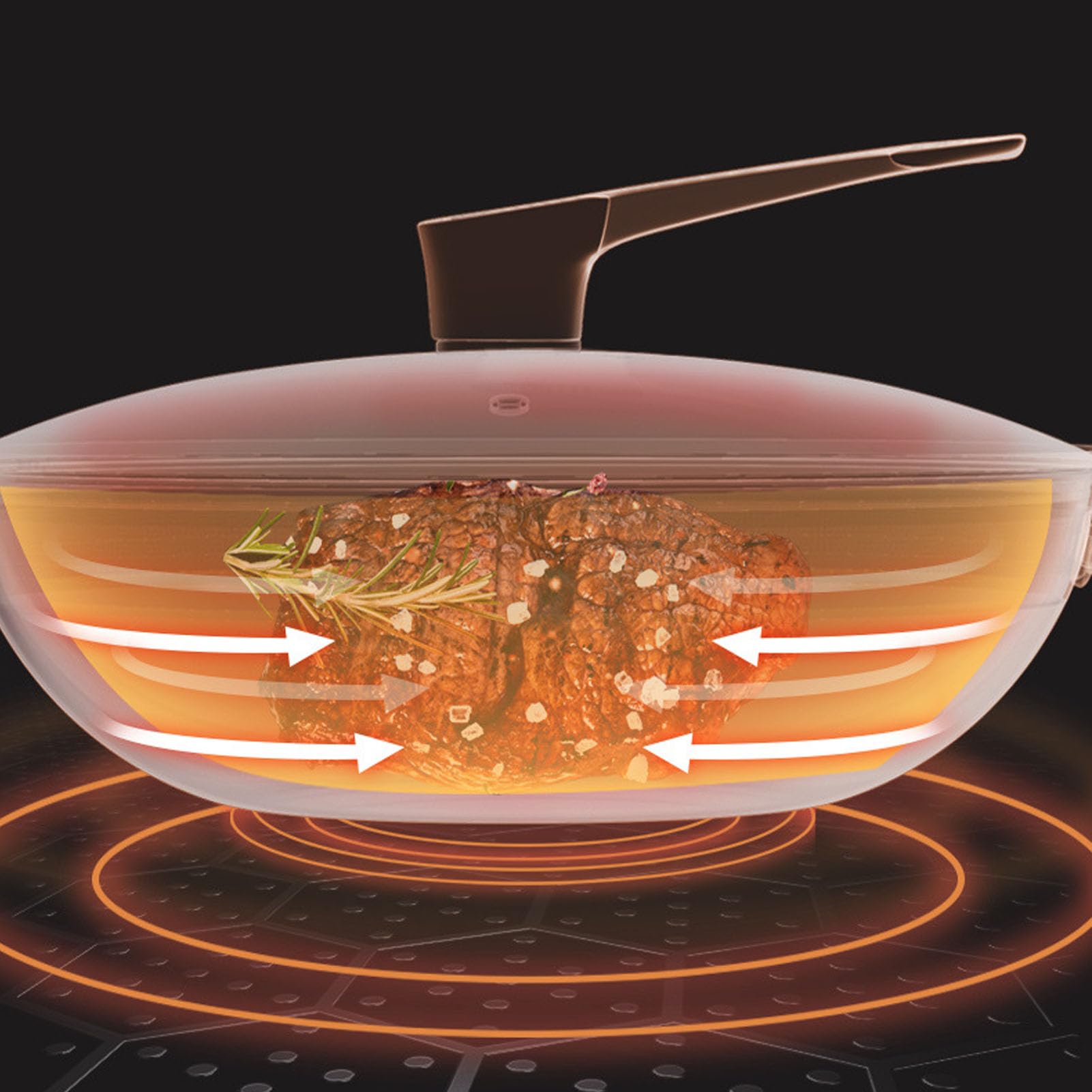 Patelnia ze Stali Nierdzewnej Ergonomiczna Patelnia 316SUS Nonstick Odporna na Ciepło Patelnia o Strukturze Plastra Miodu Nonstick do Kuchenki Gazowej (316 SUS)