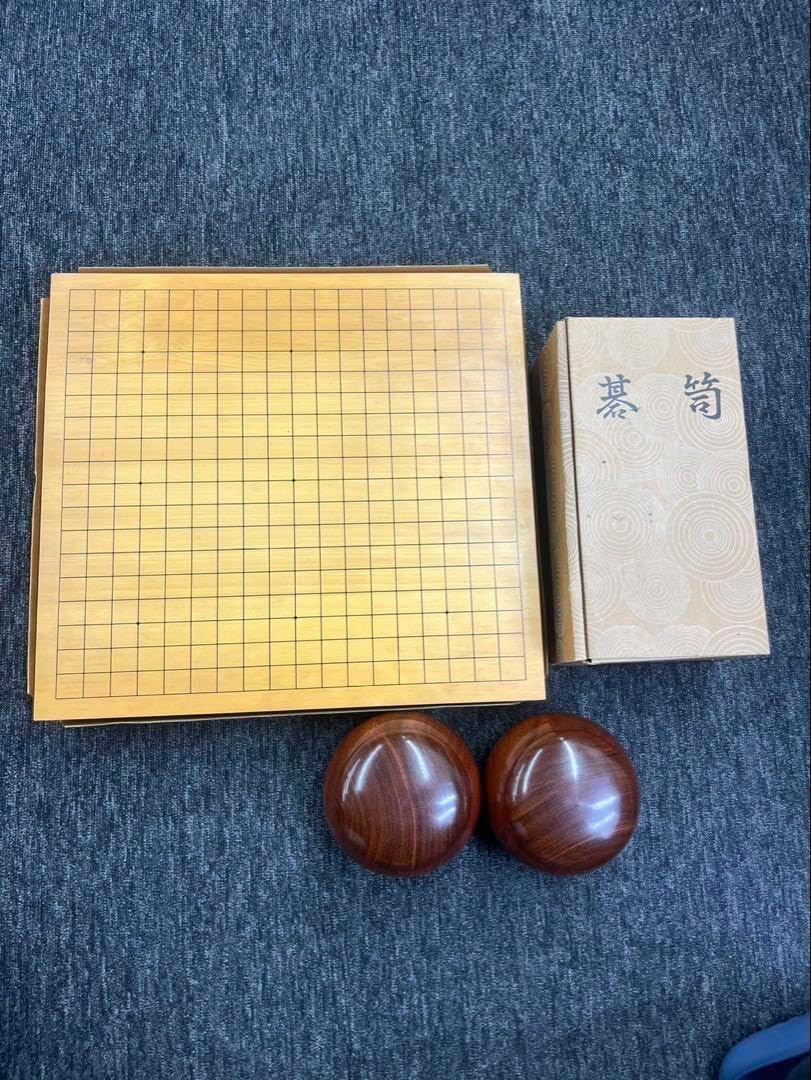 囲碁セット 碁盤 本蛤碁石 美品 ］囲碁セット 碁盤・碁笥・碁石 雪印 35号