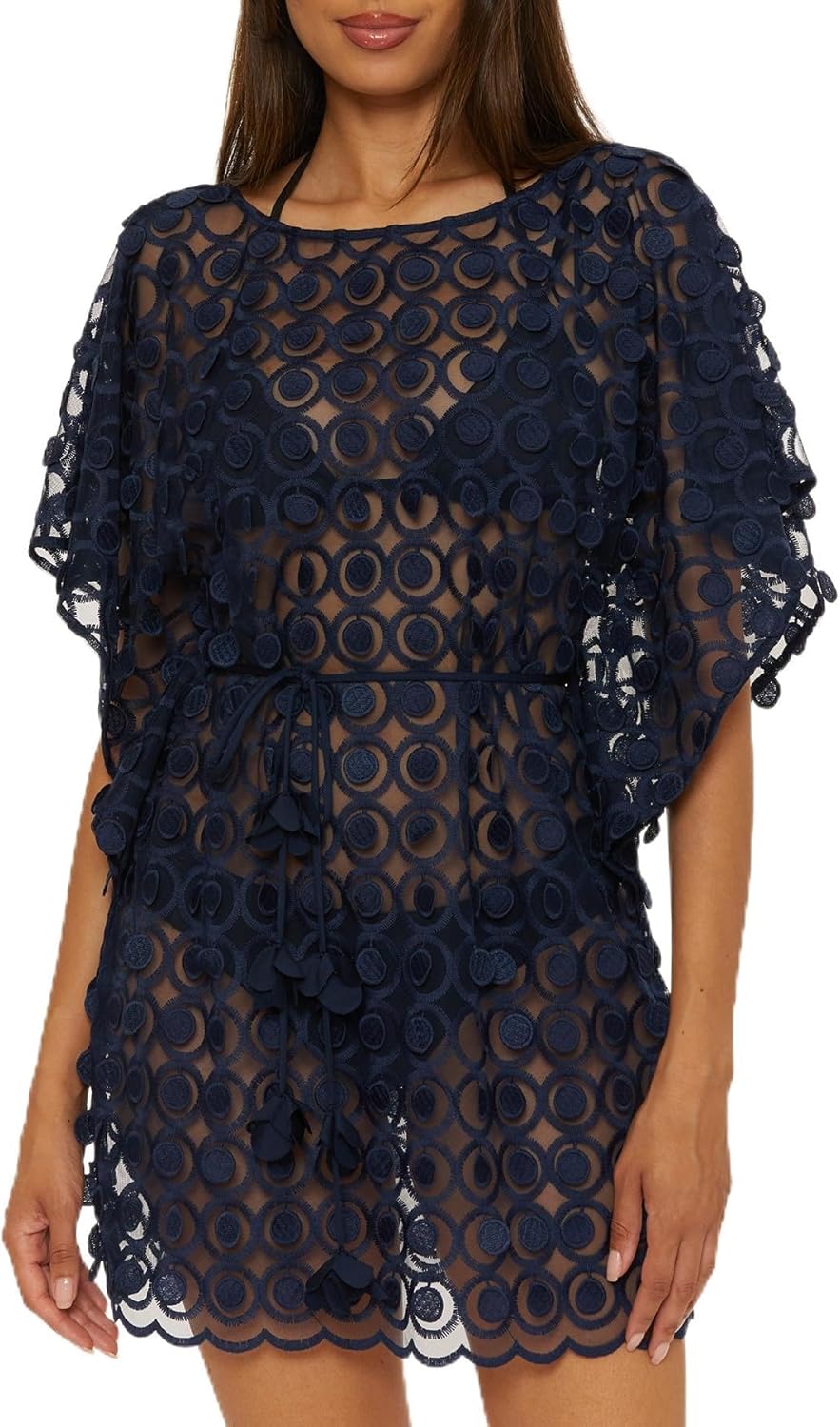 Trina Turk Women's Poolside Bubbly Caftan, Casual, Sheer, Beach Cover Ups for Women
