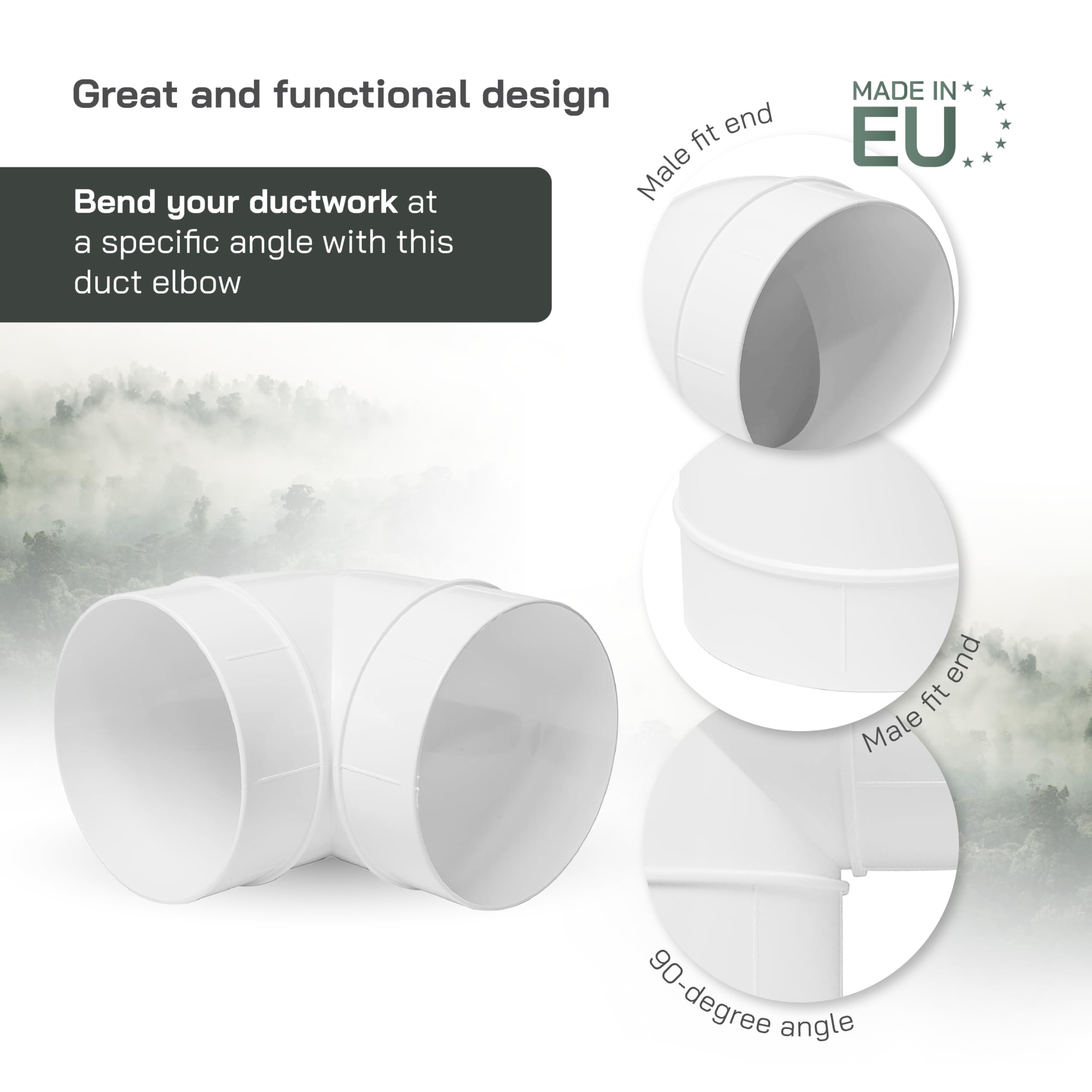 Air Duct HVAC 14 In. 90 Degree Round Adjustable Elbow Ductwork Galvanized Steel - Foto 4