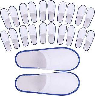 24 Pairs Spa Slippers Flip Flops Disposable Slippers for Hotel Guests Women Men Closed Toe Super Comfort White