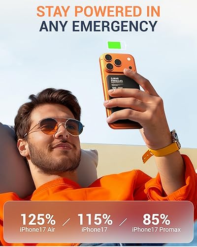 Miniatura 7 de BLACPAI - Banco de energía magnético con cargador iWatch, ultra delgado de 5000 mAh Qi2 15 W, batería inalámbrica Mag-Safe con pantalla LCD,