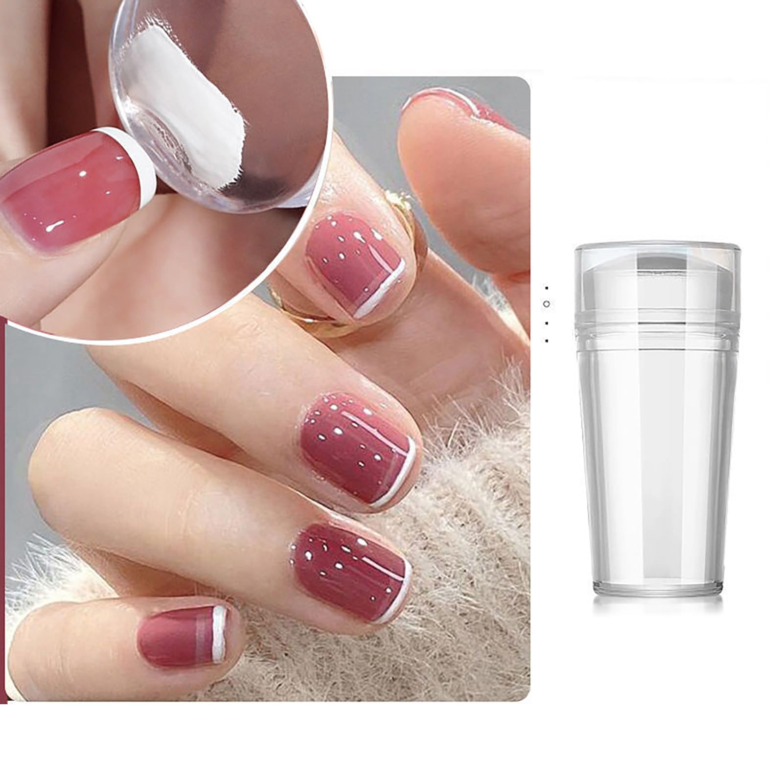 Clear Nail Art Stamper and Scraper Kit Transparent Silicone Stamp Tool for DIY Nail Design and Precise Pattern