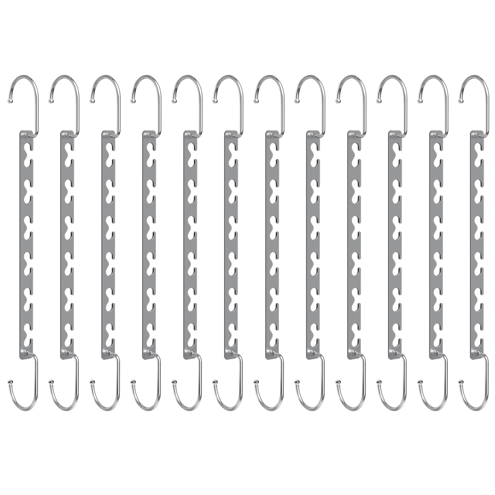 Sindax Platzsparende Metall-Kleiderbügel, Magic Bügel für Schrank Organizer, Rutschfest, Strapazierfähig, Silber, 12 Stück