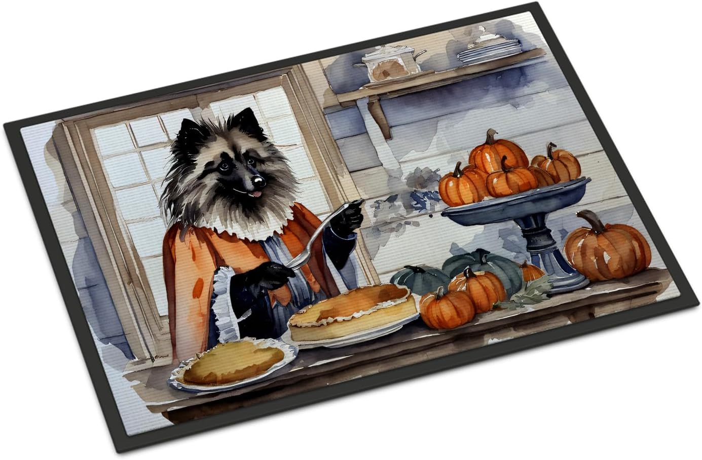 Caroline's Treasures DAC1787JMAT Black Lab Fall Kitchen Pumpkins Indoor or Outdoor Mat 24x36 Front Door Mat Indoor Outdoor Rugs for Entryway, Non Slip Washable Low Pile