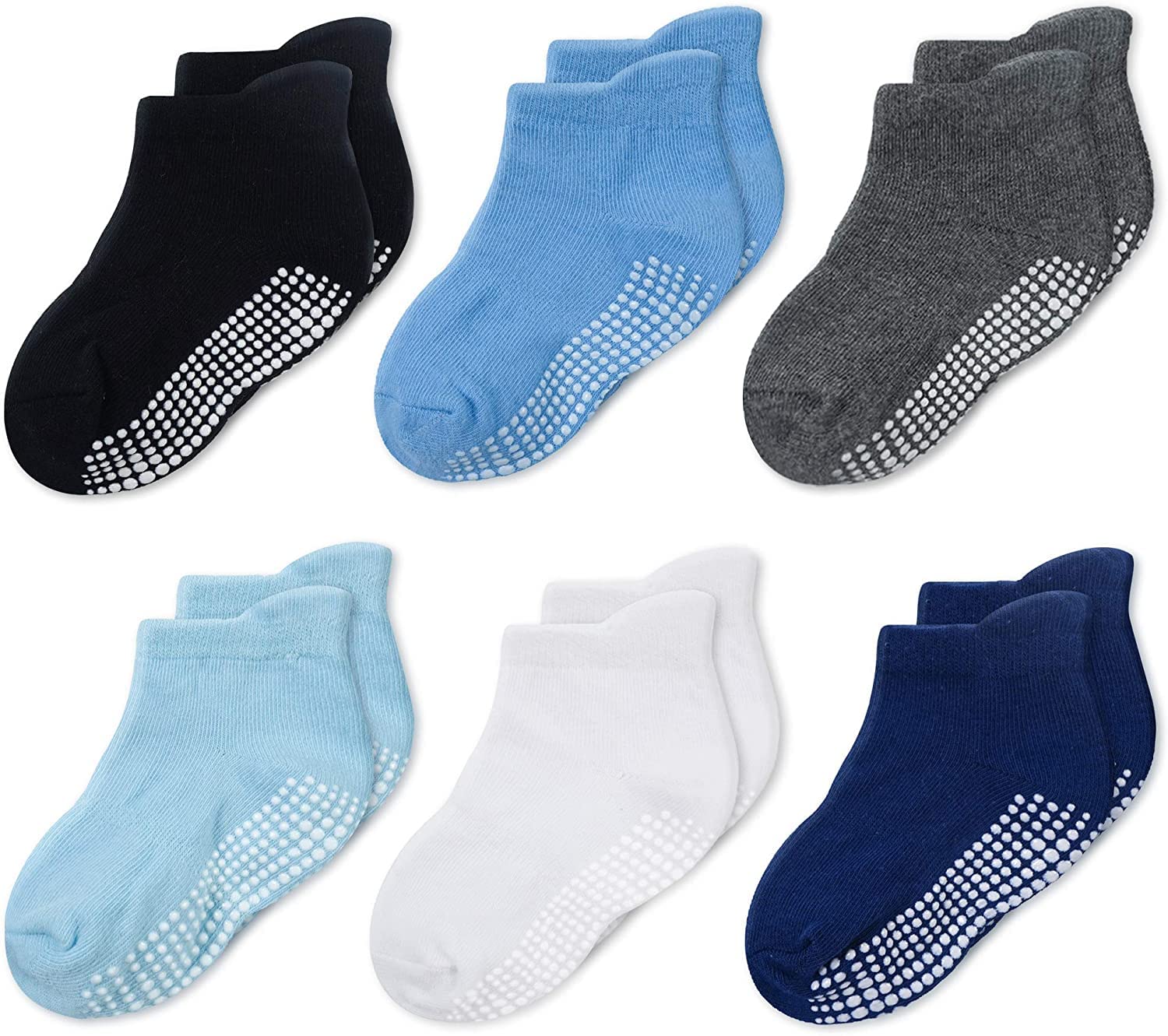 Grips Ankle Socks for Toddler, SYOSI Non Slip Socks for Kids, Low Cut Anti Skid Floor Socks for Baby Boys and Girls
