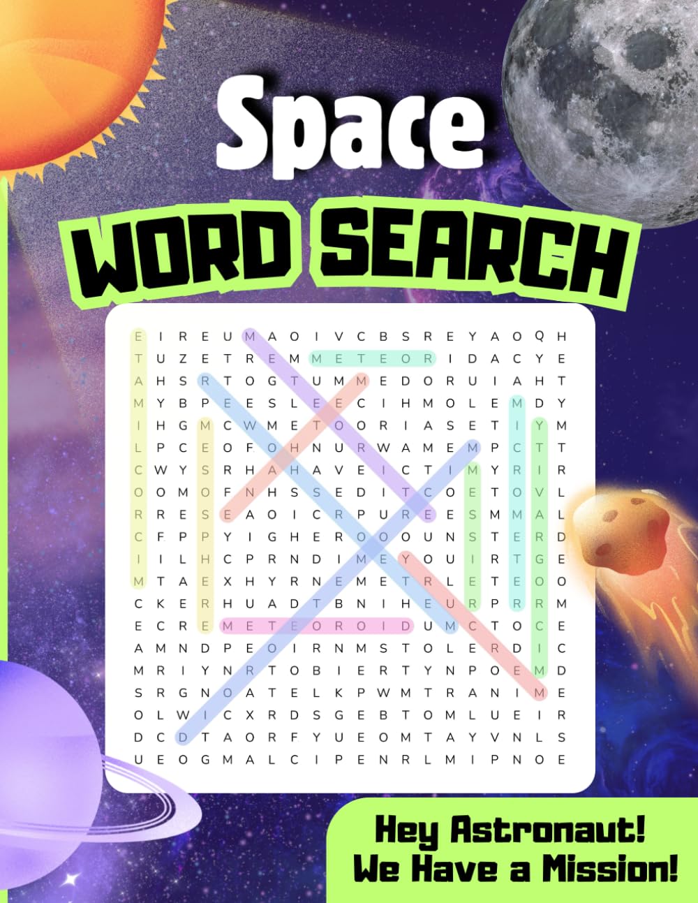 Space Word Search Puzzle Book: Astronomy Challenges Featuring Planets, Stars, the Solar System, and the Universe