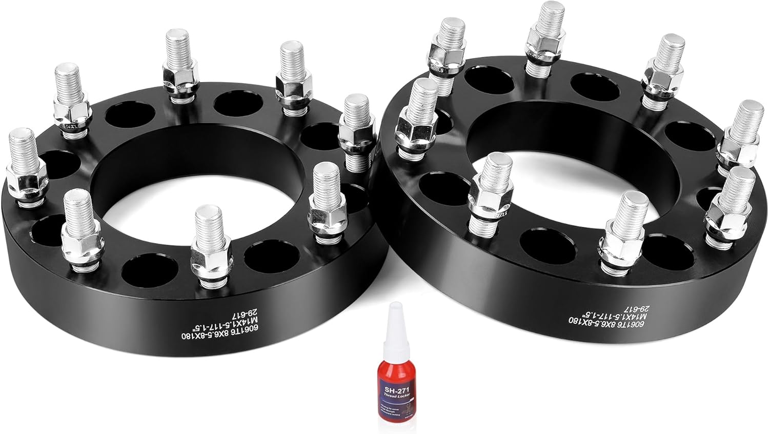 Richeer 8x6.5 to 8x180 Wheel Adapters for 1999-2010 Silverado Sierra 2500 3500 Yukon XL Savana, 1.5 inch 8x165.1mm to 8x180mm Wheel Adapter with M14x1.5 Studs & 117mm Center Bore