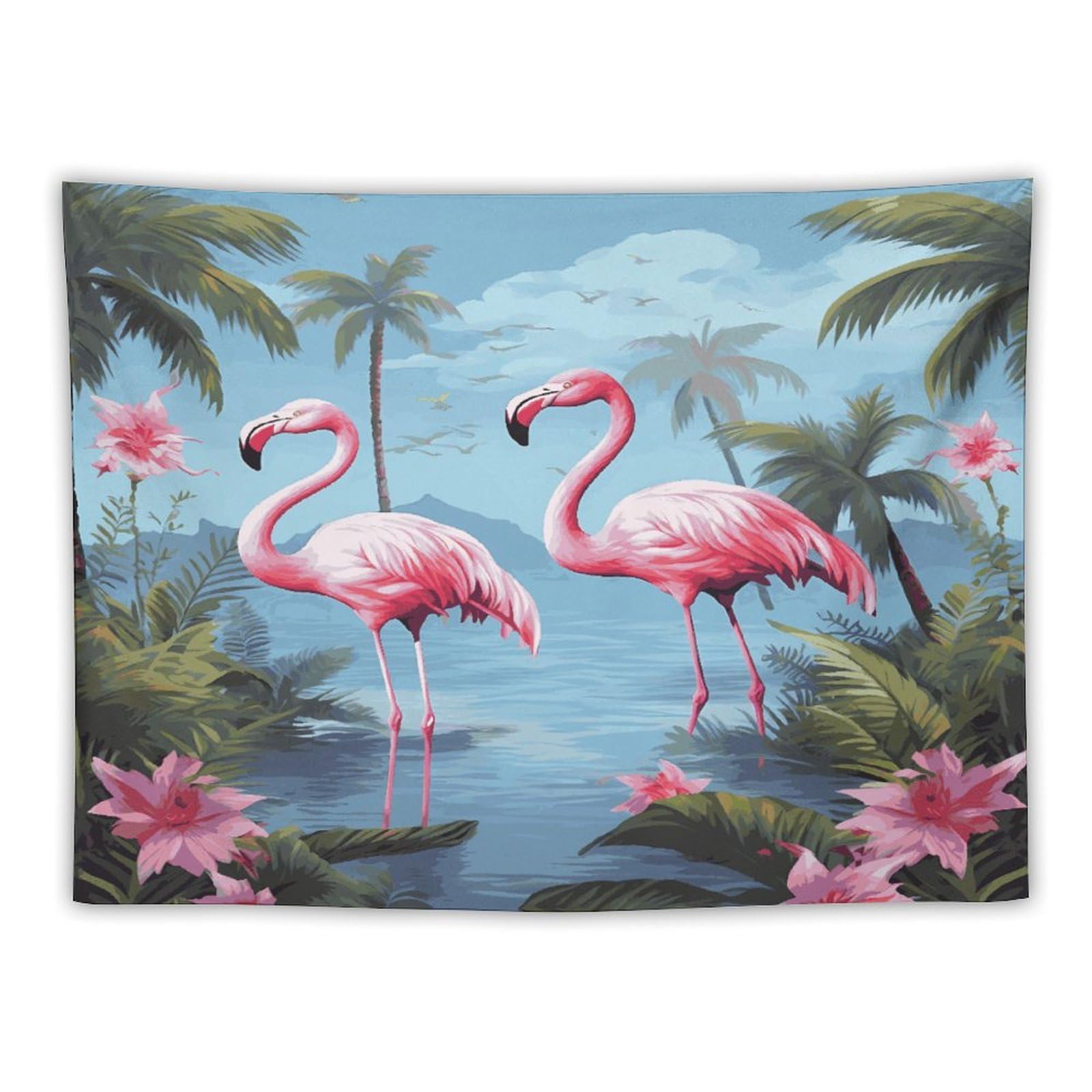LDGSUPH Tropical Flamingos Tapestry Wall Hanging Decor Anti-fading Aesthetic Wall Tapestries Fashion Wall Blanket Decor Modern Wall Art Tapestry for Bedroom Home Decor 30"x40"