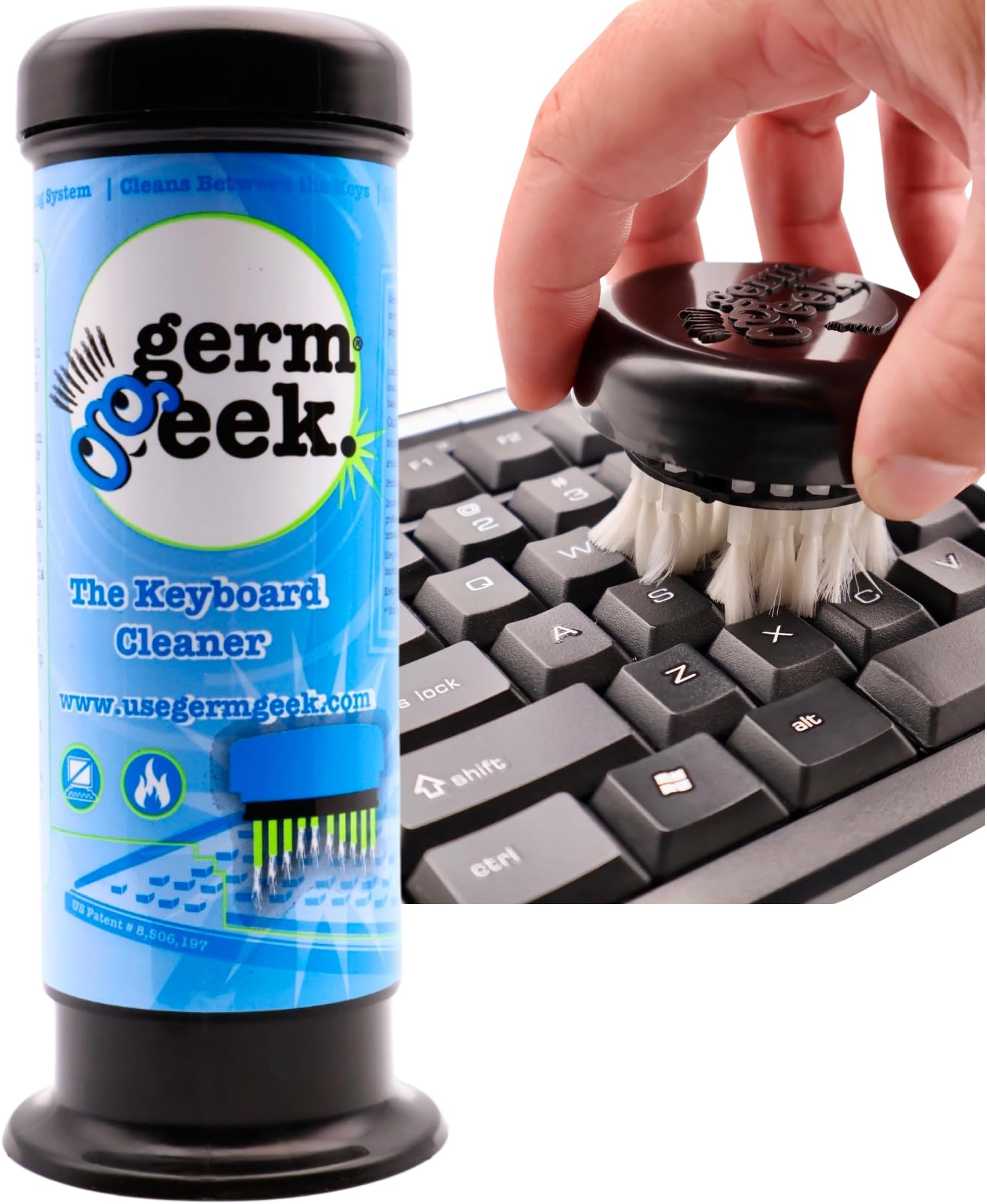 Germ Geek Keyboard & Electronics Cleaner | Reusable Brush + Solution