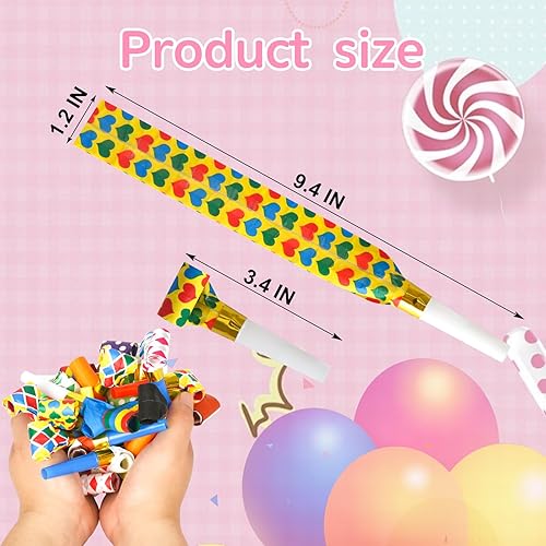 Miniatura 3 de 50 piezas divertidas de bocinas de soplado para fiesta de cumpleaños, silbatos de Año Nuevo, recuerdos de fiesta
