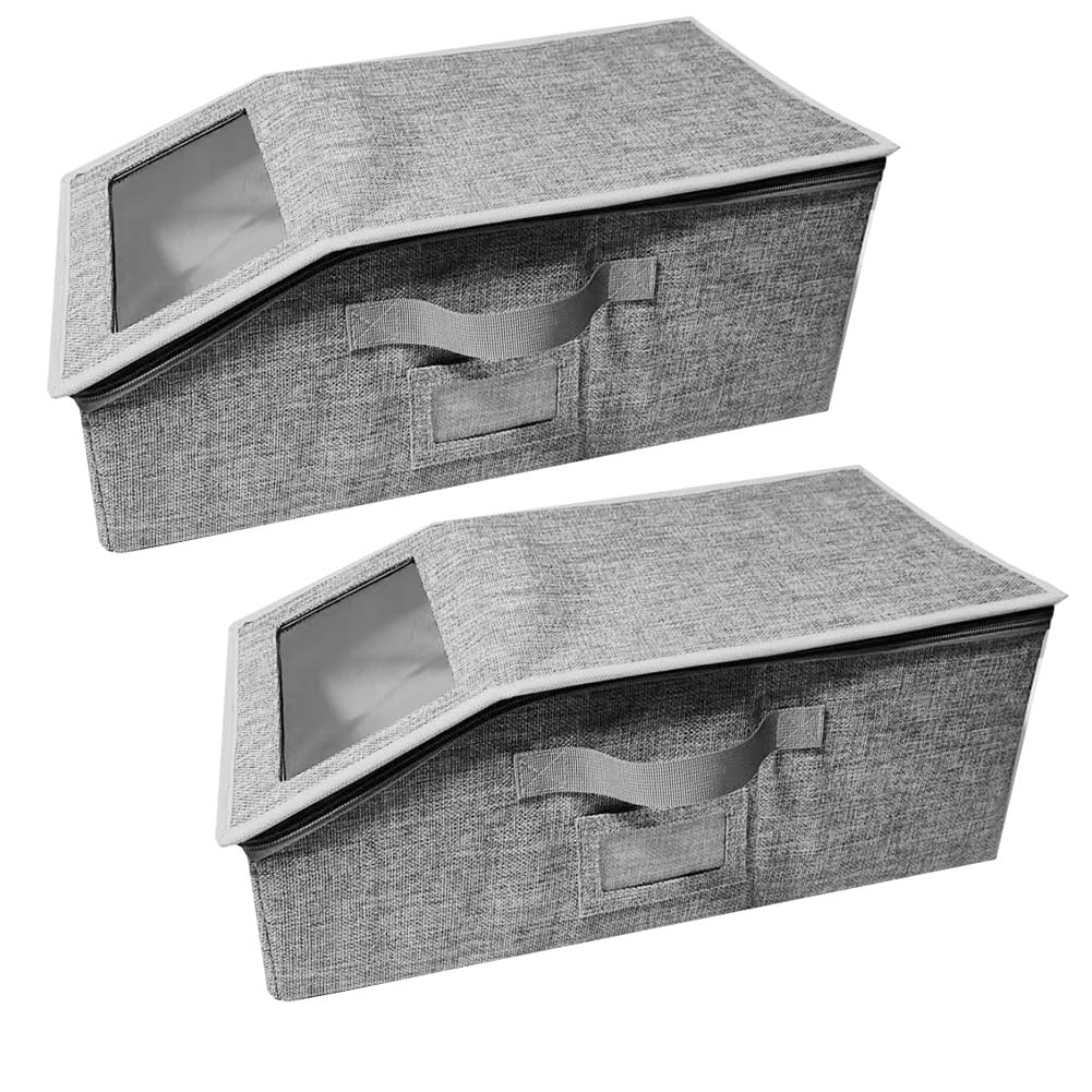 CTRLZS 2 PCS Stackable Hat Storage for Baseball Caps, Holds Up to 24 Caps Hat Organizer for Closet, Hat Boxes with Cardboard