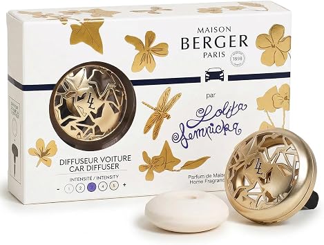 Maison Berger Car Diffuser Set, Lolita Lempicka Satin | Star Anise Violet Caramel Notes, Refillable Vent Clip, 4-Week Passive Diffusion