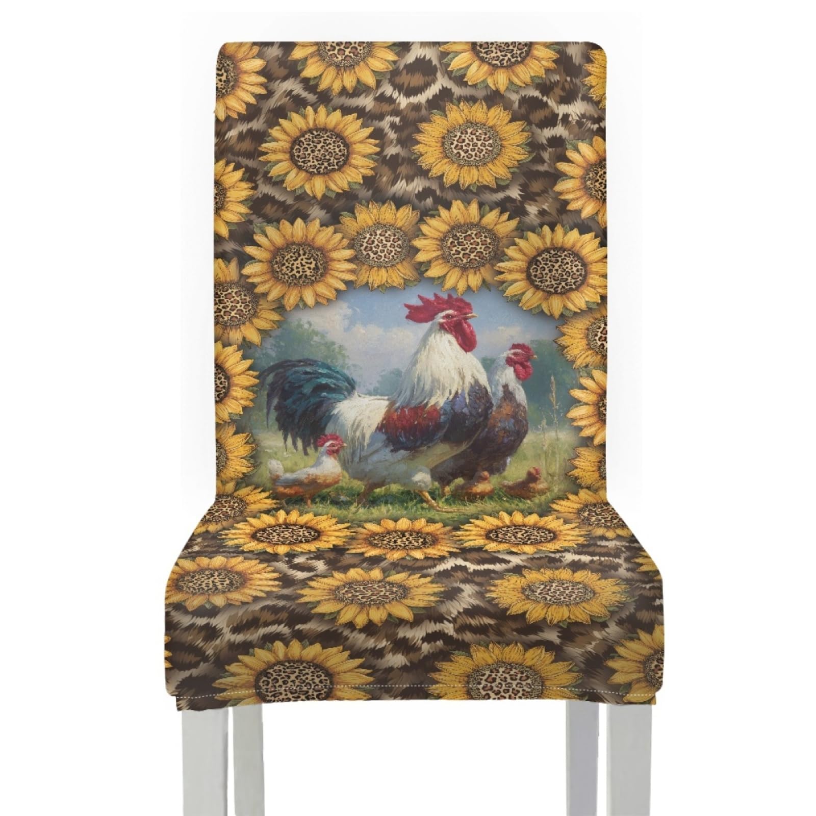 Fundas Sillas Comedor Elasticas Flor Amarilla Pollo Funda Silla Pack de 6