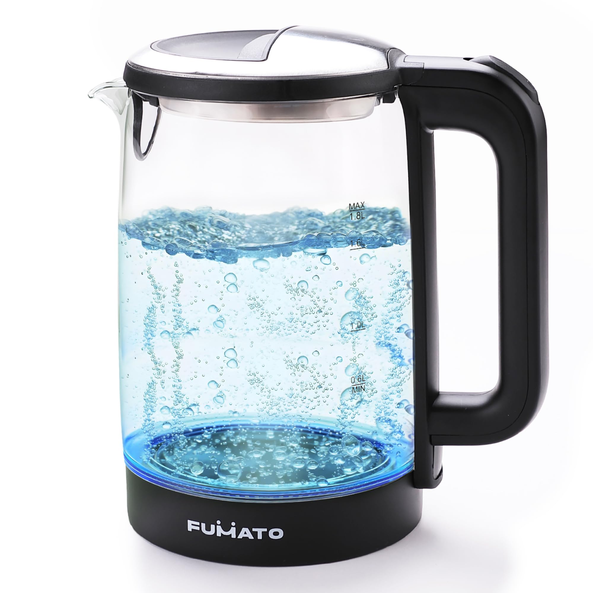 FUMATO 1.8L Glass Kettle Electric- 1500W | Borosilicate Glass Body, Stainless Steel Bottom, Multipurpose, Easy to Clean With LED Indicator, Auto Shut Off With Dry Boil Protection (B0DH7NC84M) Amazon Price History, Amazon Price Tracker