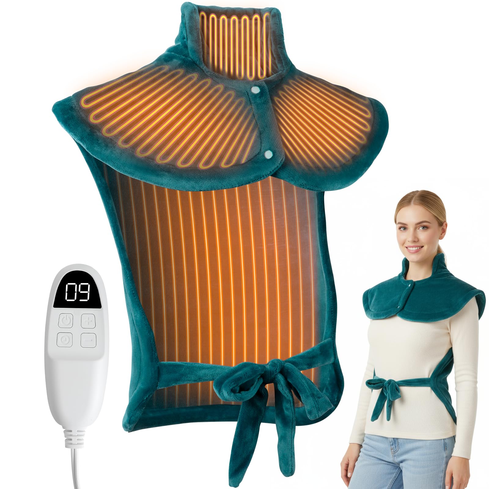 Lumbar Manta Electrica Espalda Y Cuello 60*85Cm – Apagado Automático De La | Este manta electrica espalda y cuello con apagado automático está diseñado con la última tecnología, cuenta con 9 niveles.